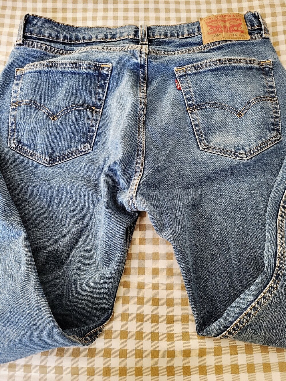 Levi's 505 99% Cotton Jeans, Sz 34x36, With Beatiful Wear